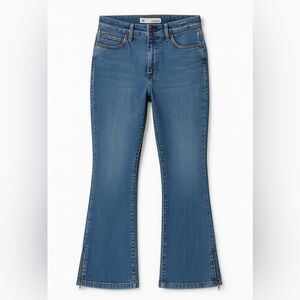 Free‎ People Jeans 61855-16515125 W 26 Womens Flare Cut Zip Blue City Preppy